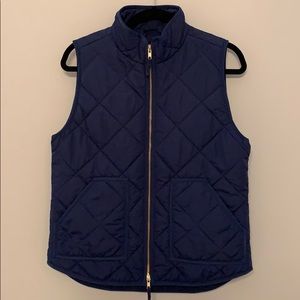 J Crew Puffer Vest, Navy, Size Medium